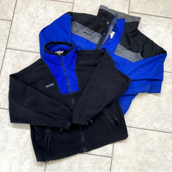 Vintage Columbia Anorak Jacket Mens Large 3 in 1 Bugaboo Blue Black Ski Winter - Picture 1 of 16